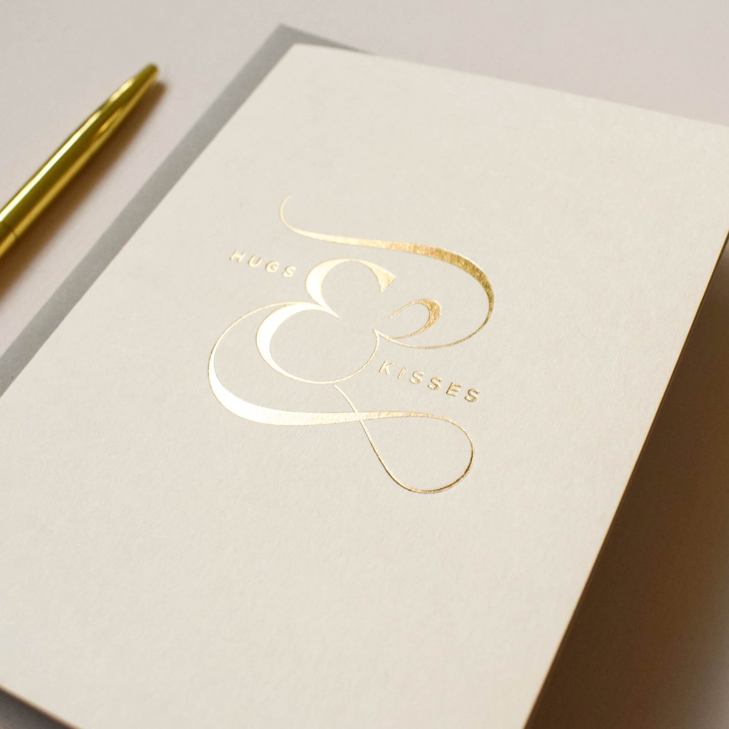Hugs and Kisses Card in Gold Foil