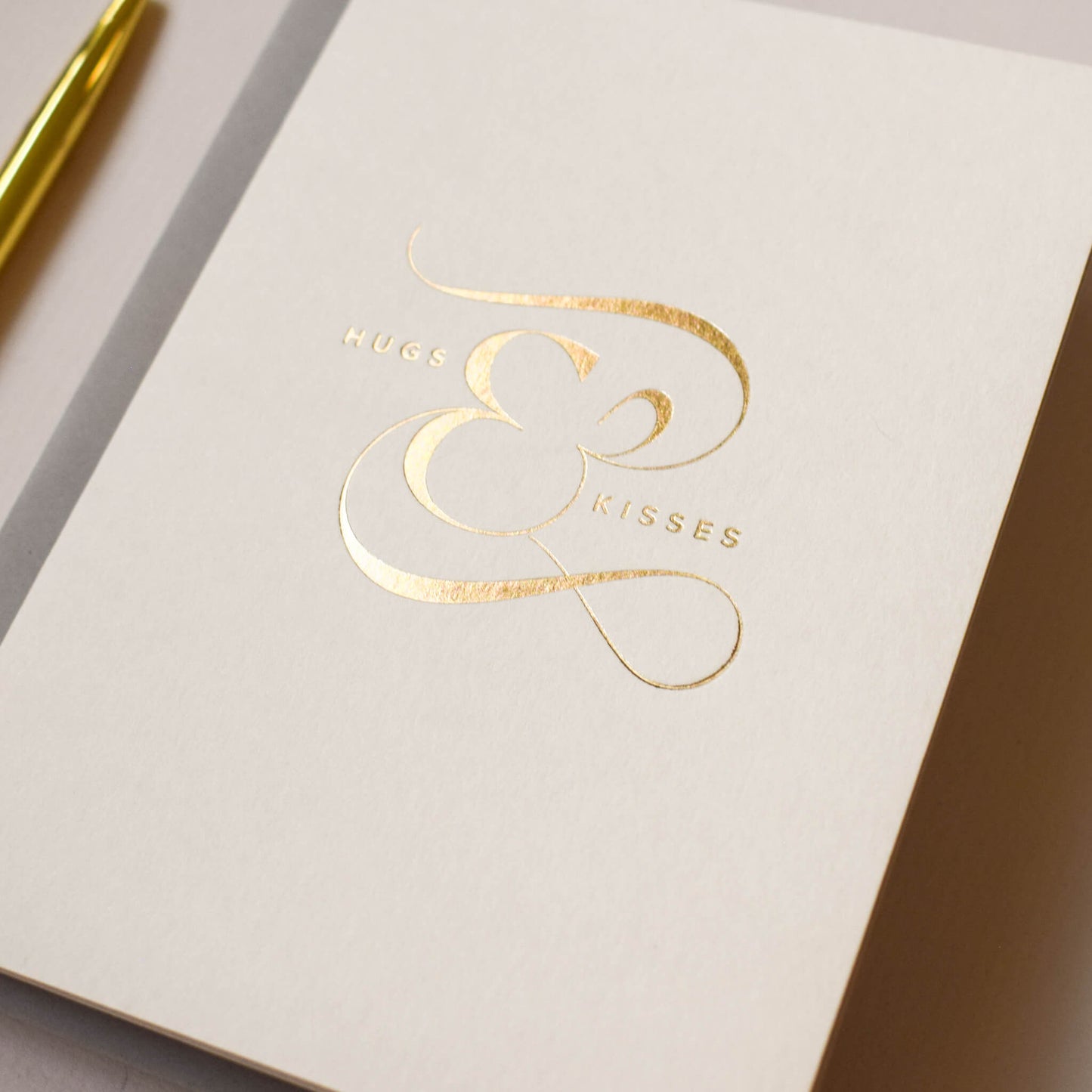 Hugs and Kisses Card in Gold Foil