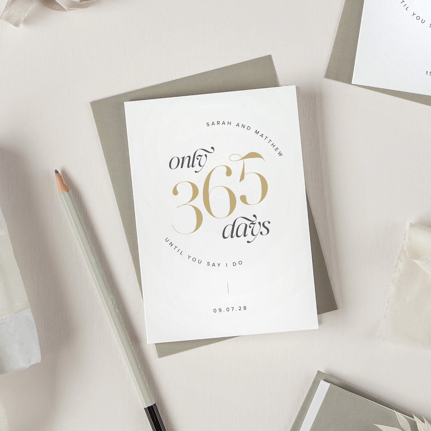 Personalised Wedding Countdown Card