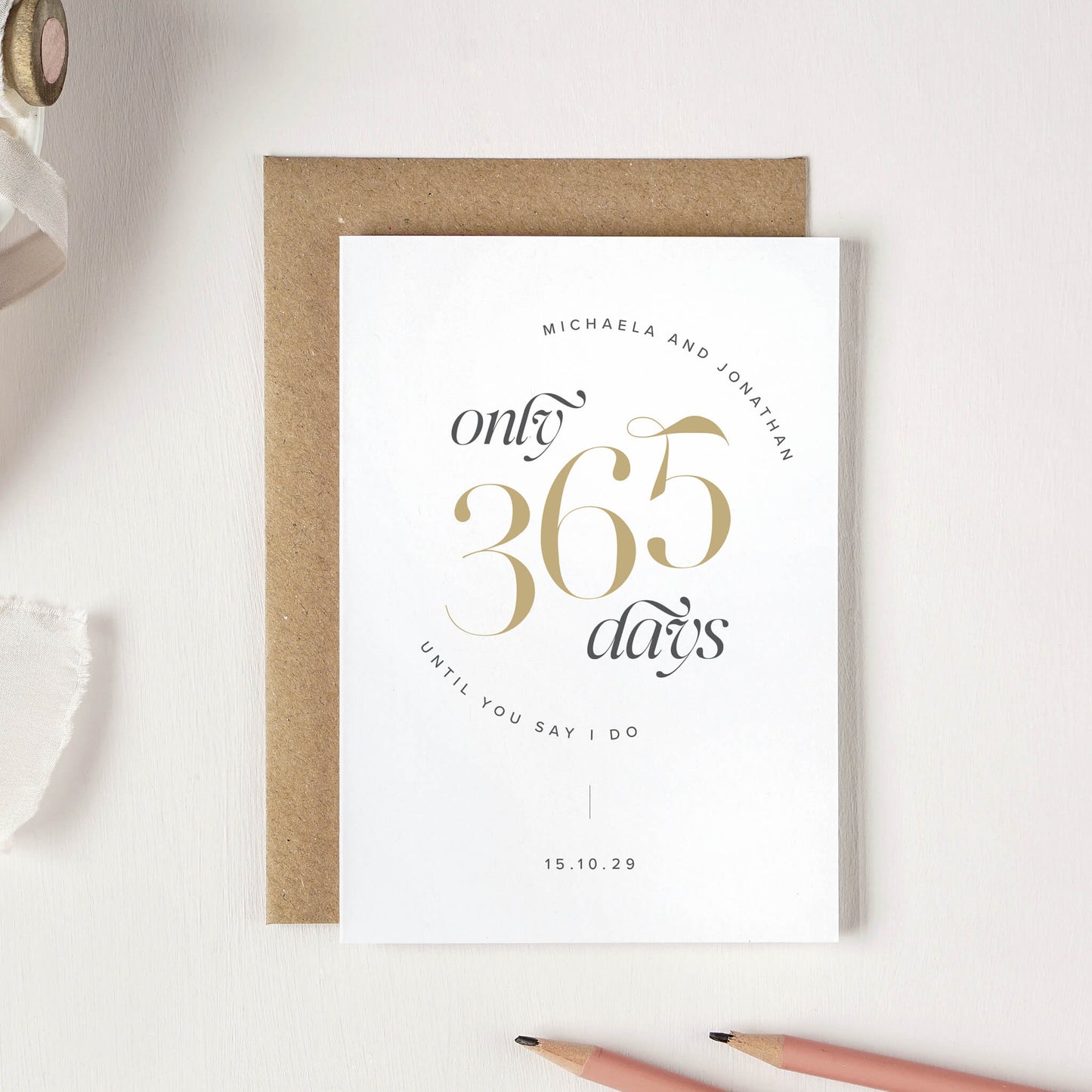 Personalised Wedding Countdown Card