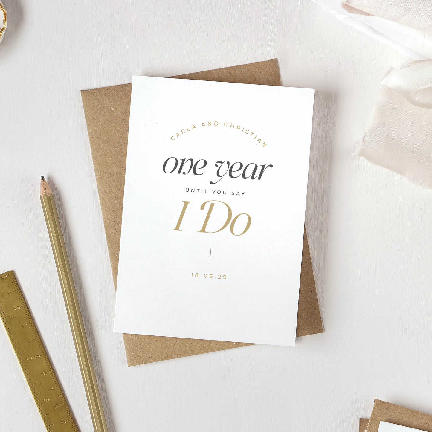 One Year Until You Say I Do Card