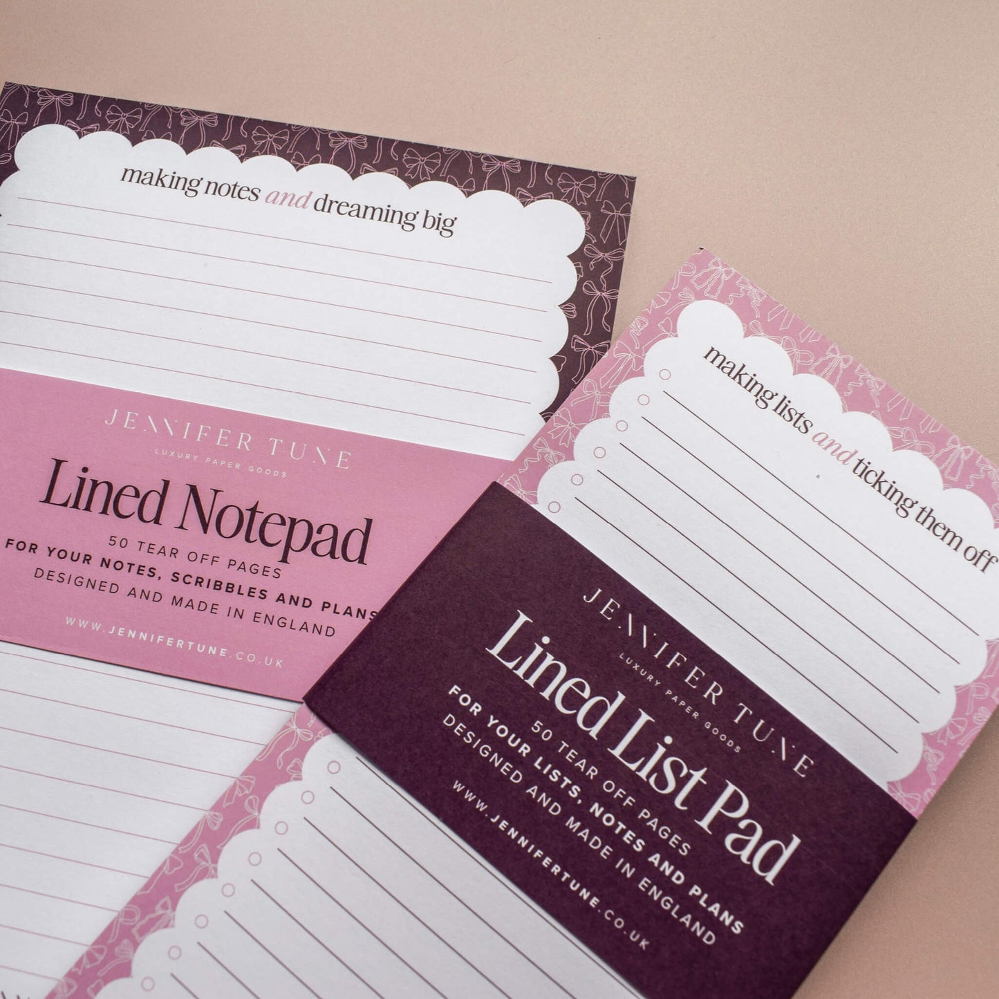 Bows Design Notepad Set