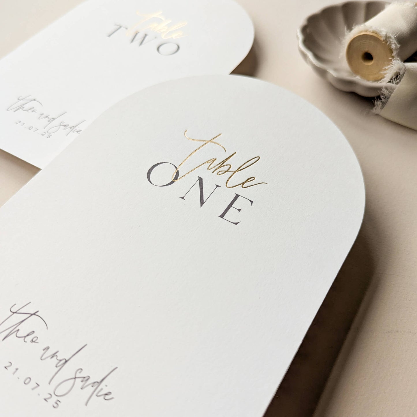Gold Foil Arch Table Numbers