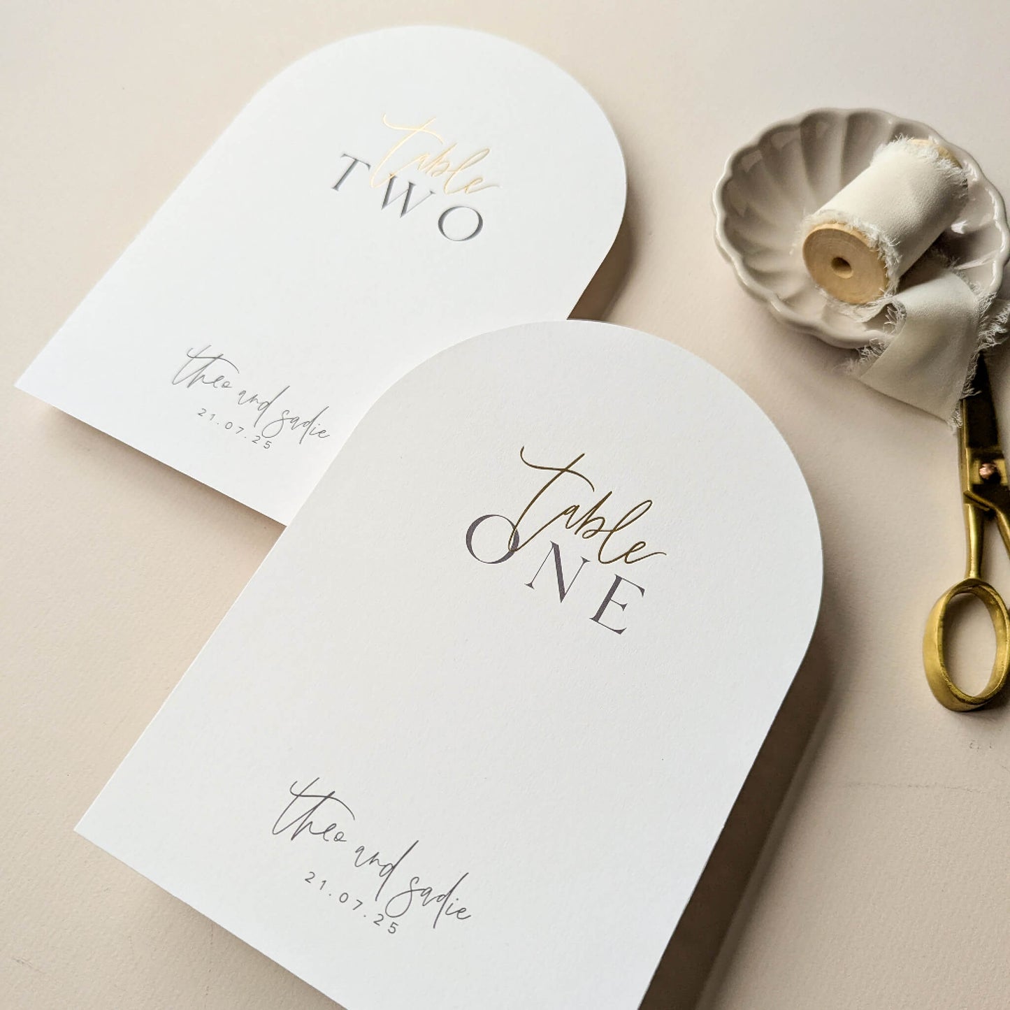 Gold Foil Arch Table Numbers