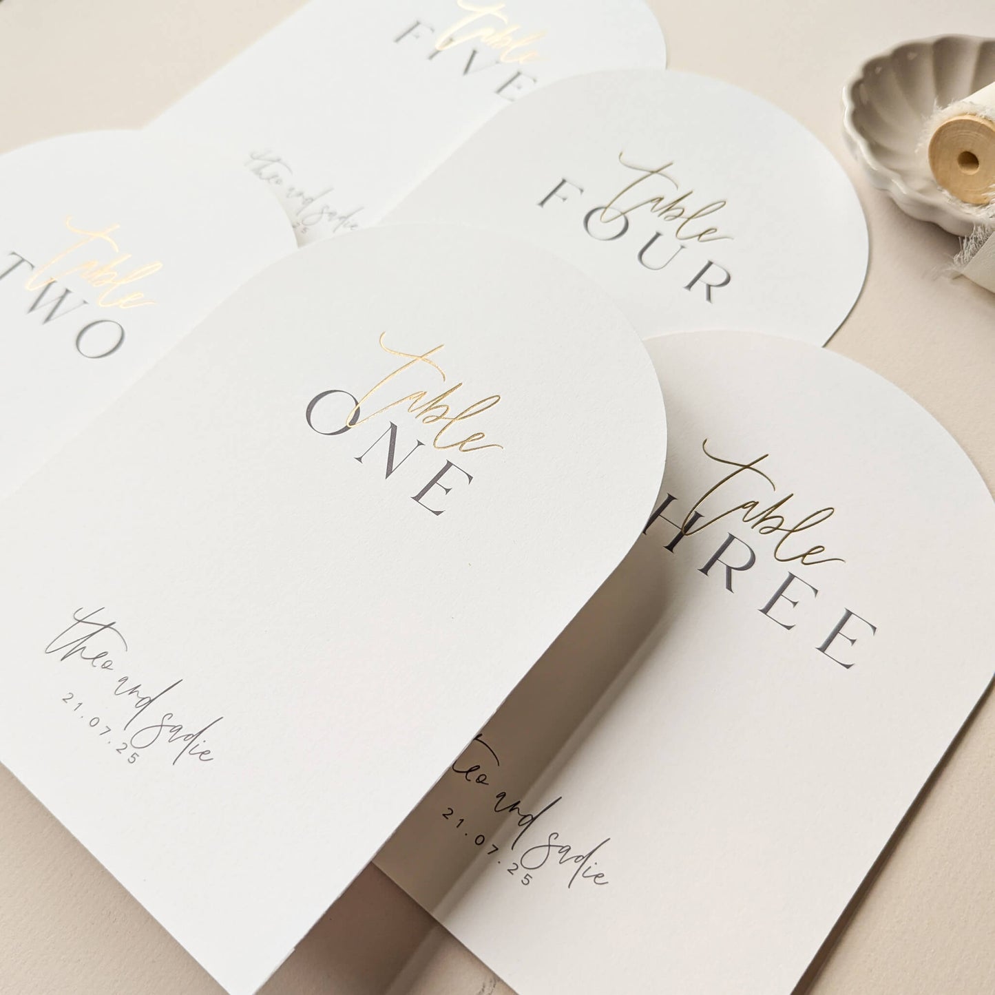Gold Foil Arch Table Numbers