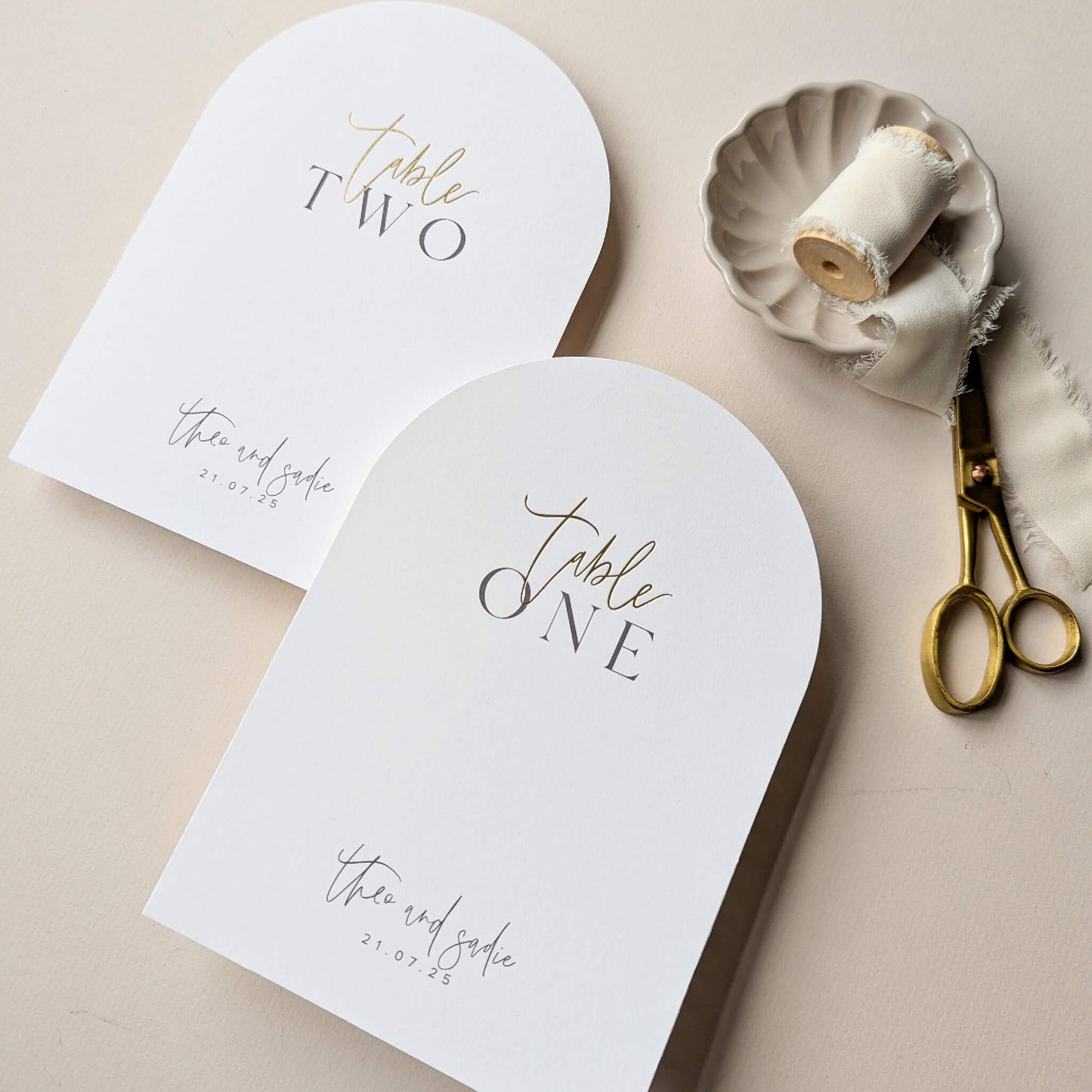 Gold Foil Arch Table Numbers