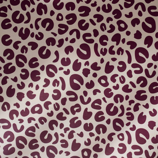 Burgundy Leopard Print Gift Wrap