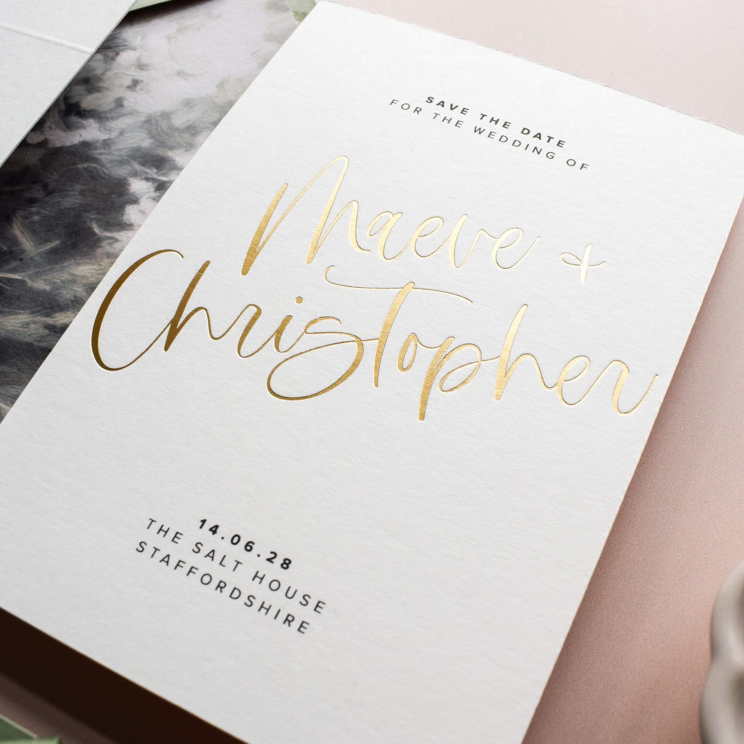 The Gold Foil Cadence Save The Date Sample