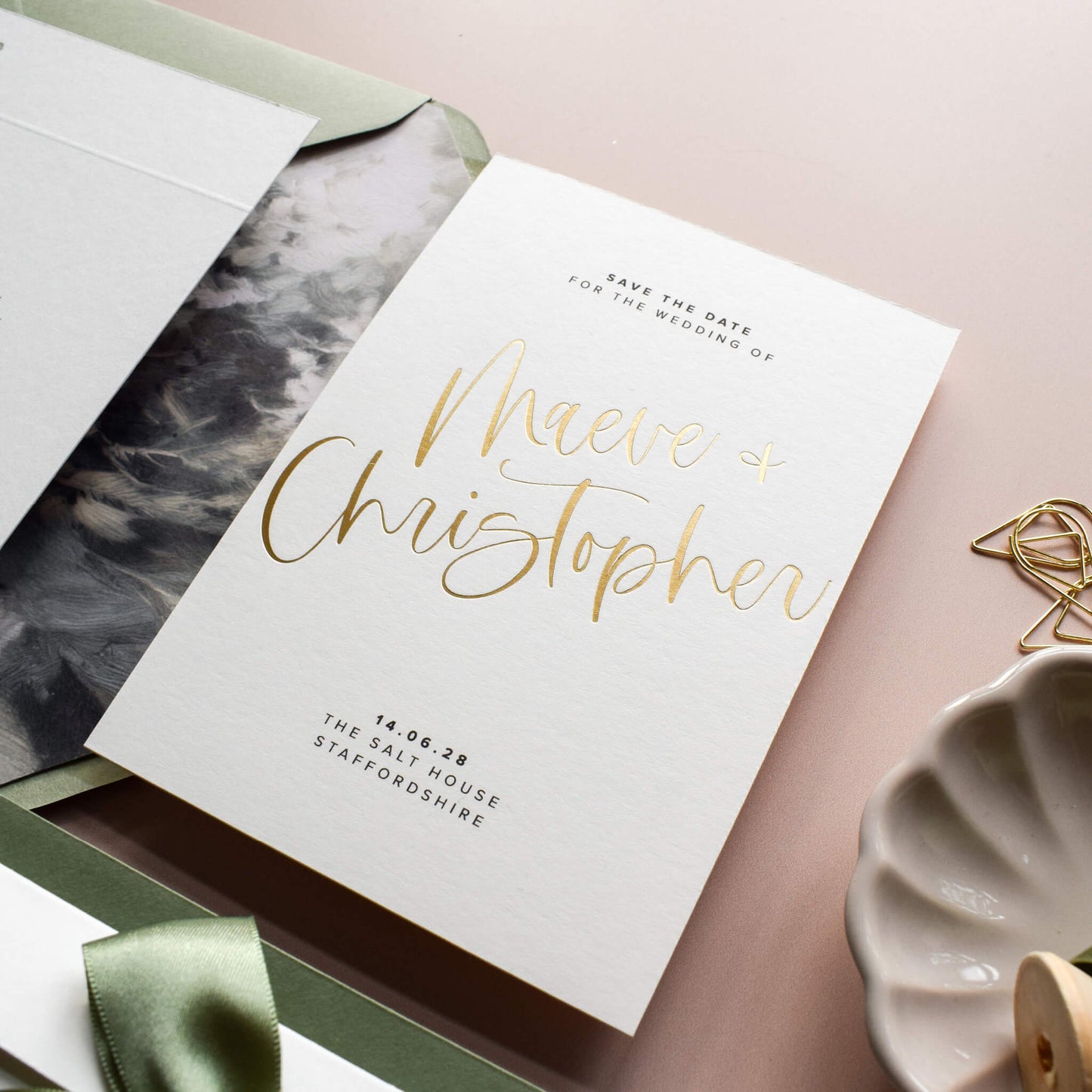 The Gold Foil Cadence Save The Date Sample