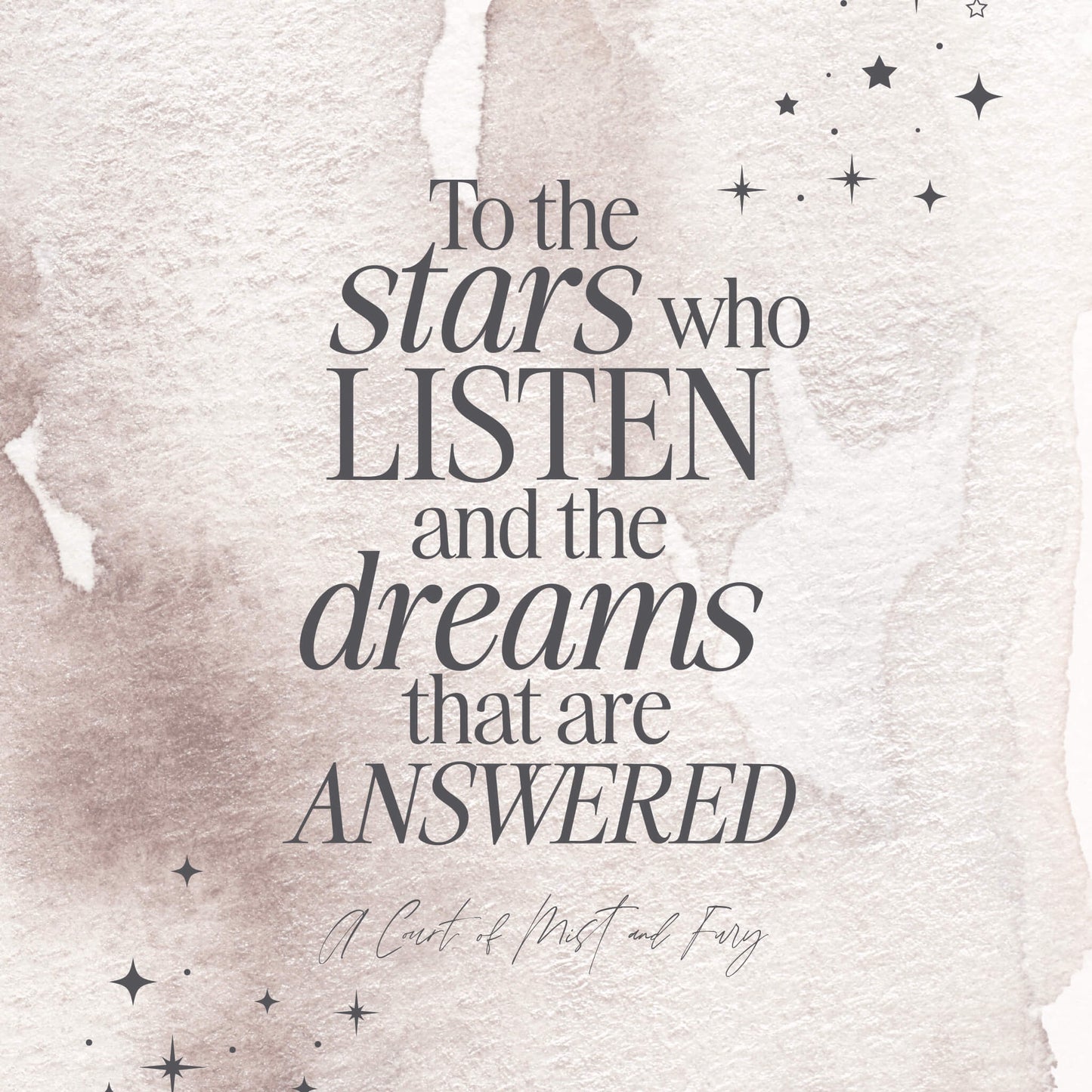 To The Stars Who Listen Print