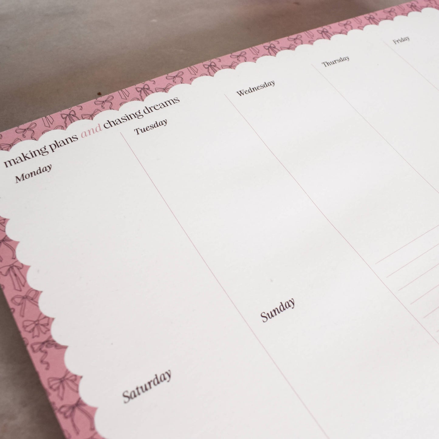A4 Weekly Planner Pad