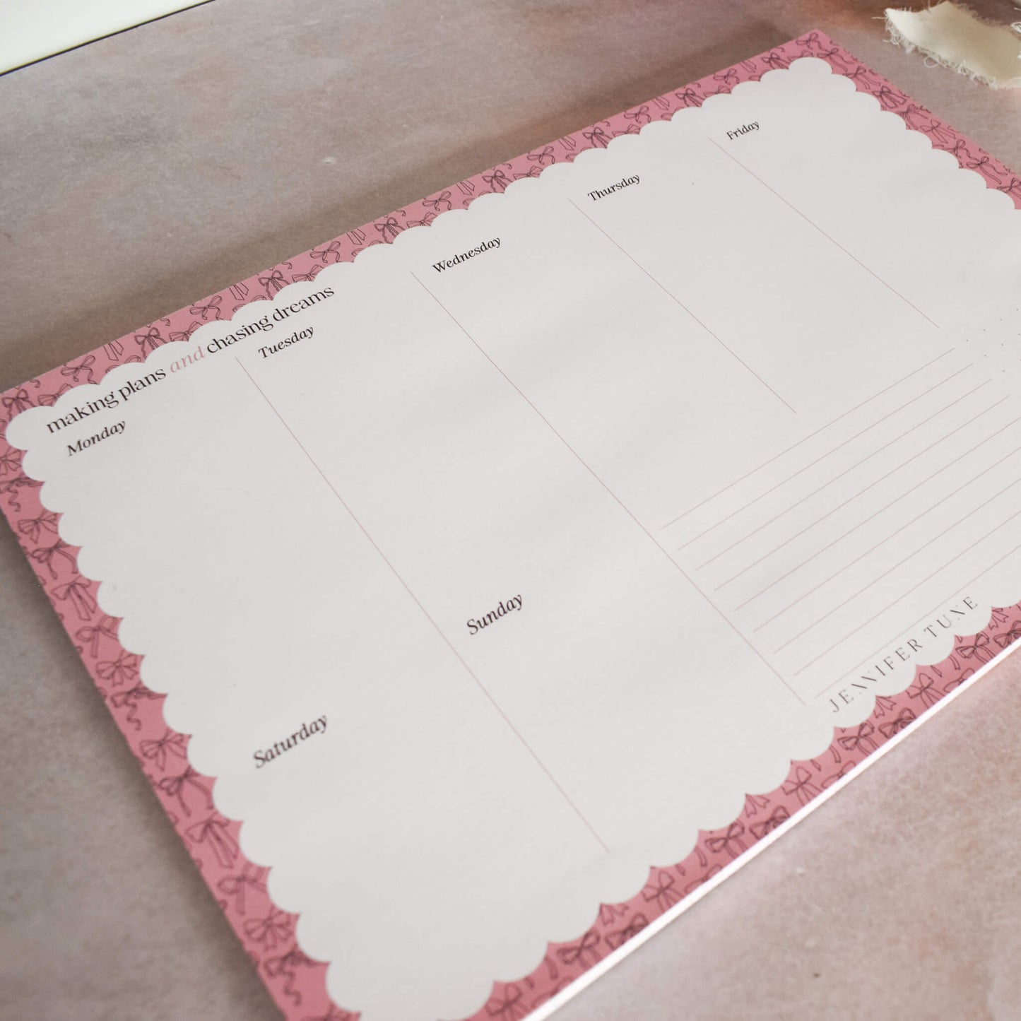 A4 Weekly Planner Pad