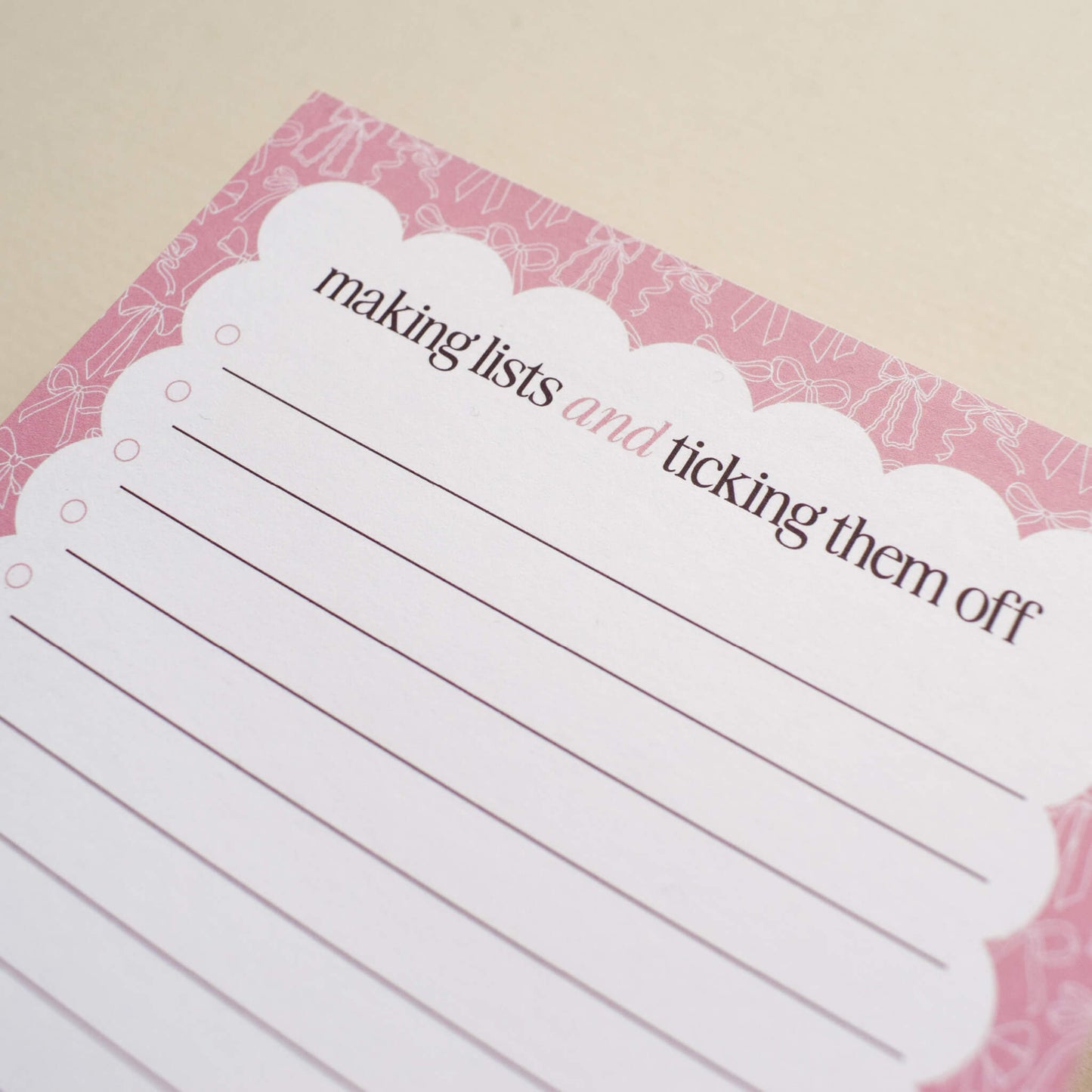 To Do List Bows Notepad