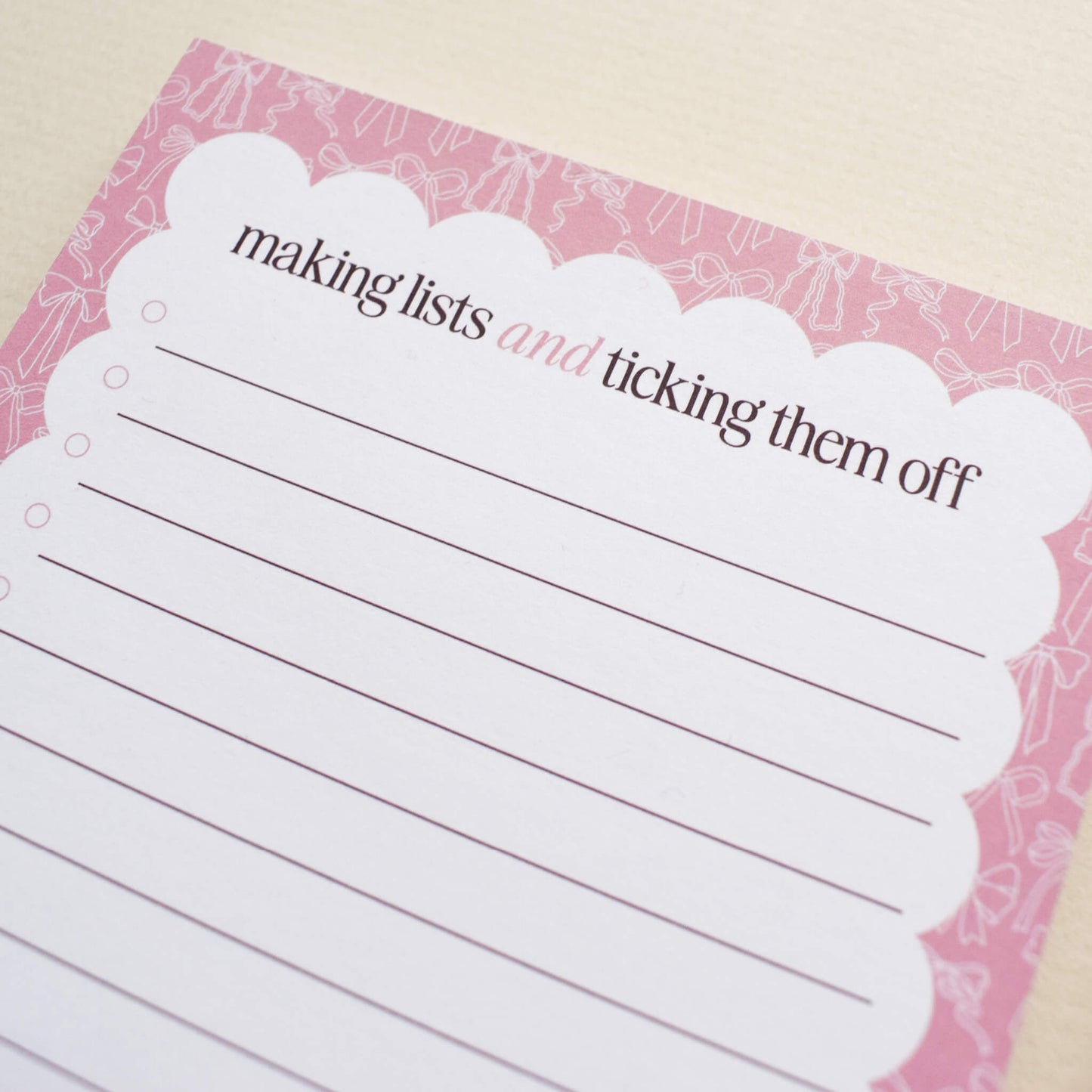 To Do List Bows Notepad