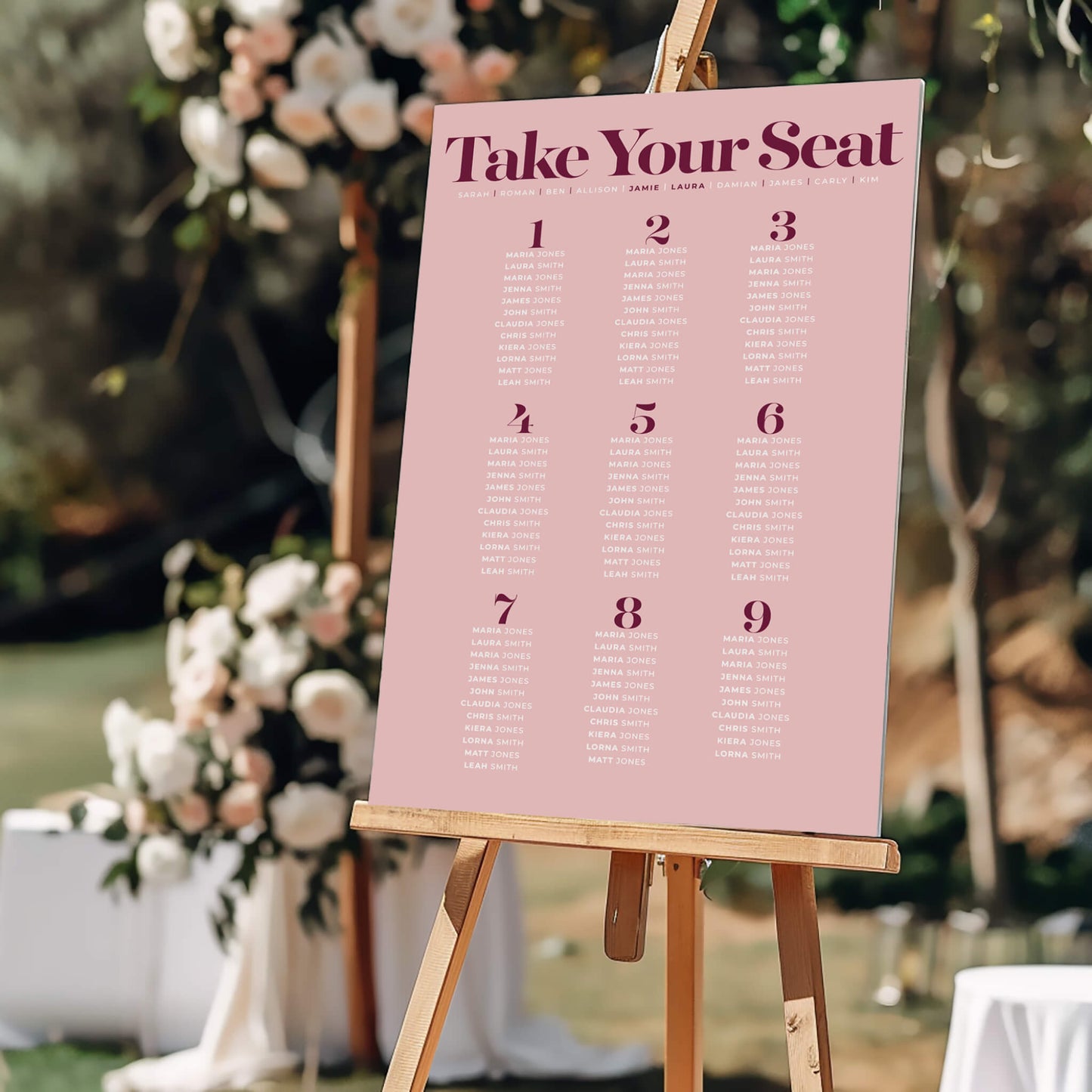 Equinox Wedding Table Plan