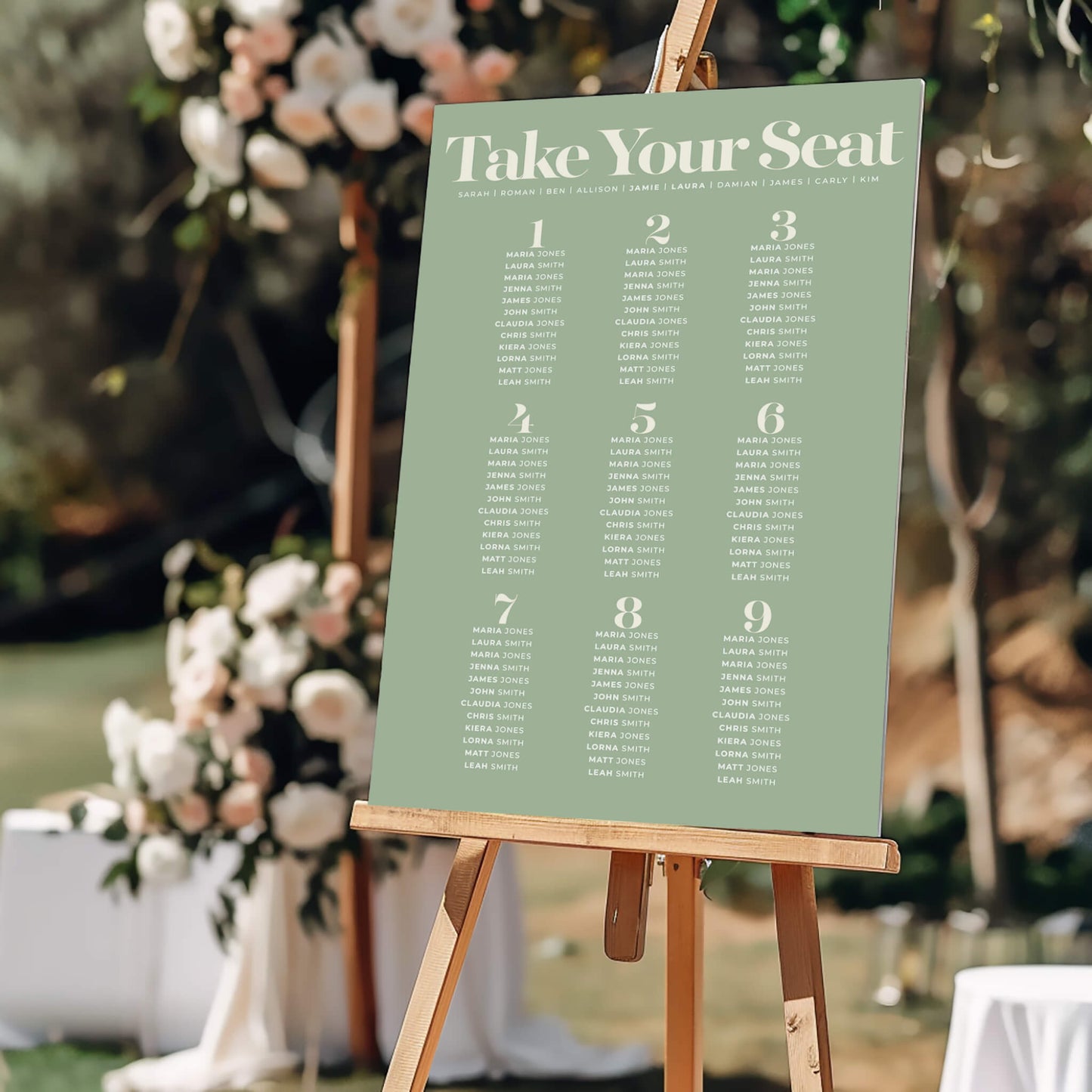 Equinox Wedding Table Plan
