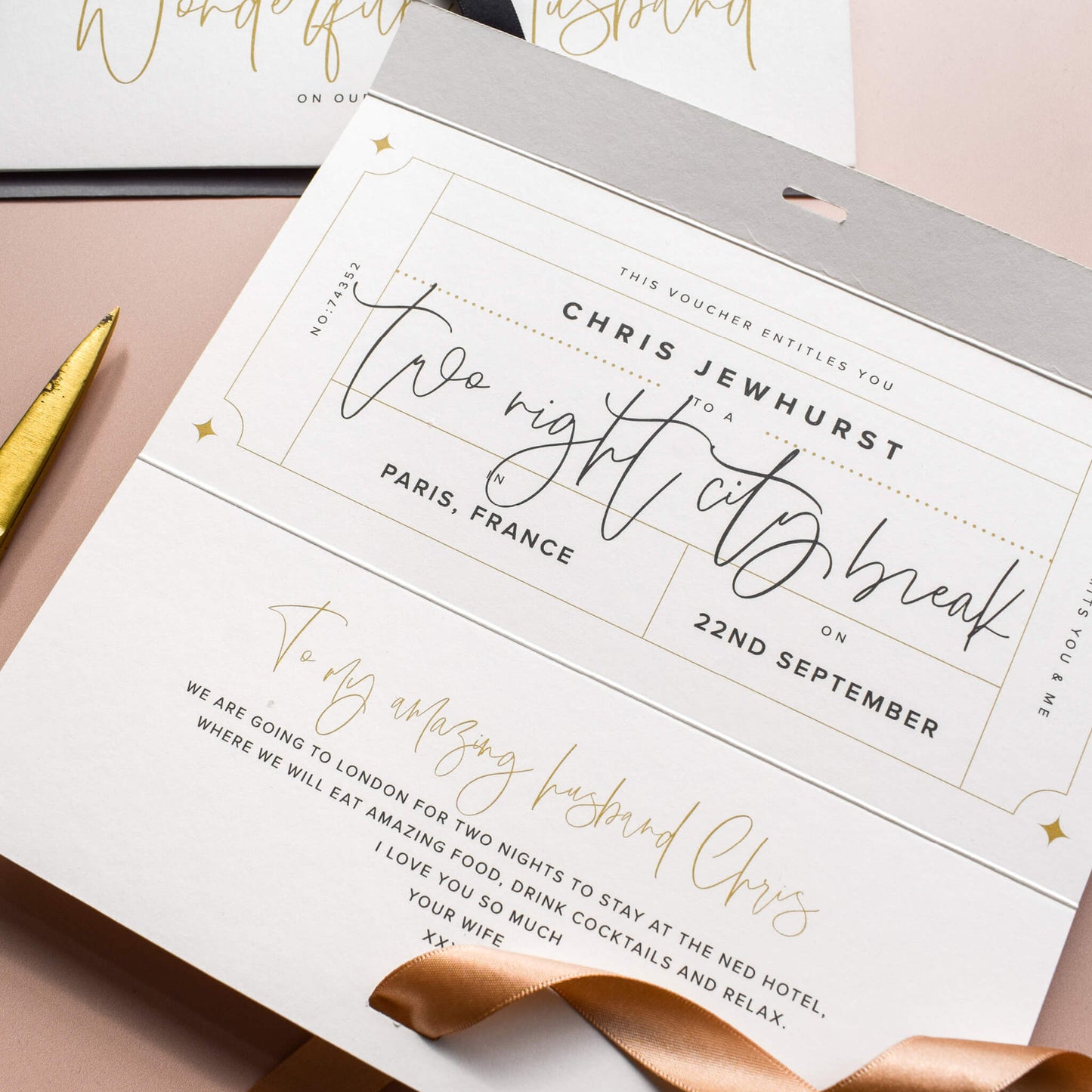 Personalised Anniversary Gift Voucher for Husband or Wife
