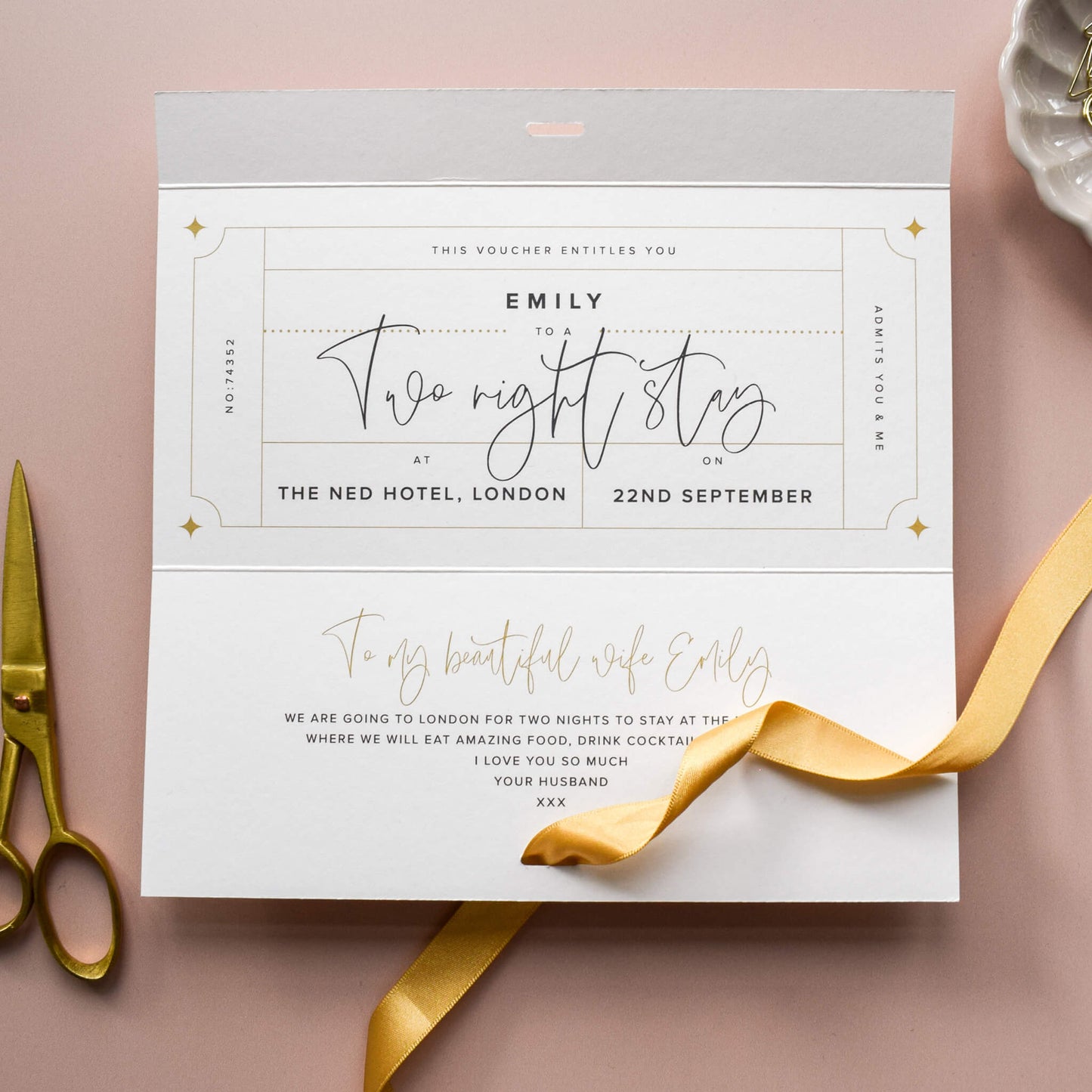 Personalised Anniversary Gift Voucher for Husband or Wife