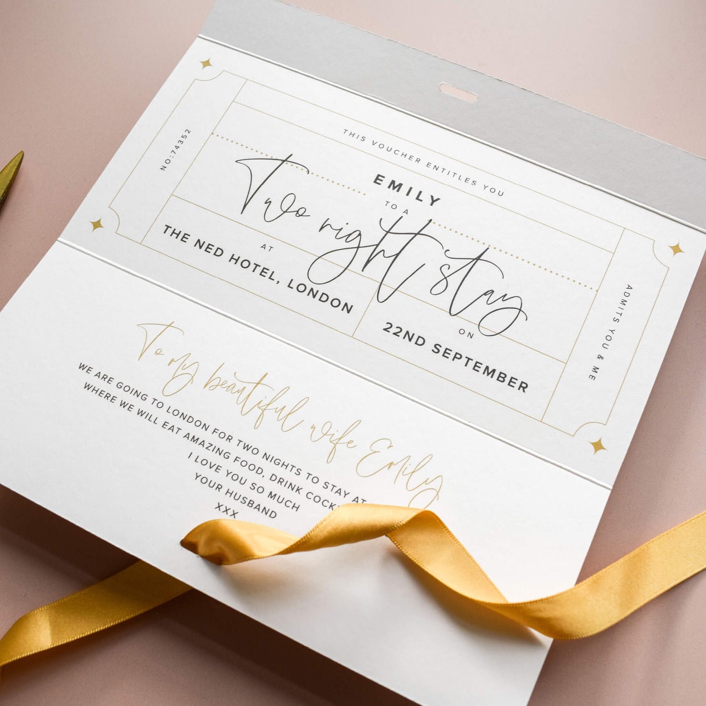 Personalised Anniversary Gift Voucher for Husband or Wife