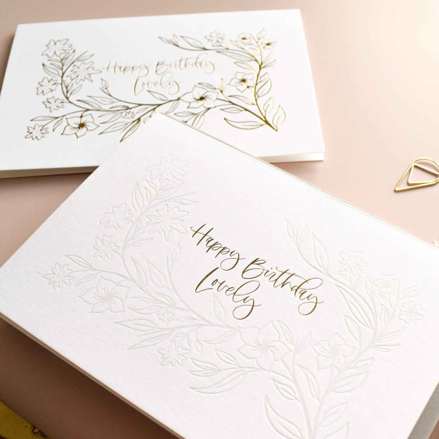 Gold Floral Birthday Card