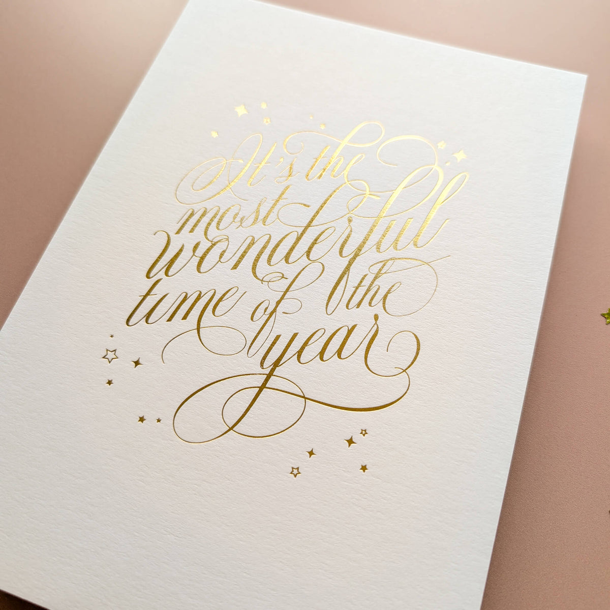 Wonderful Time of the Year Gold Christmas Print