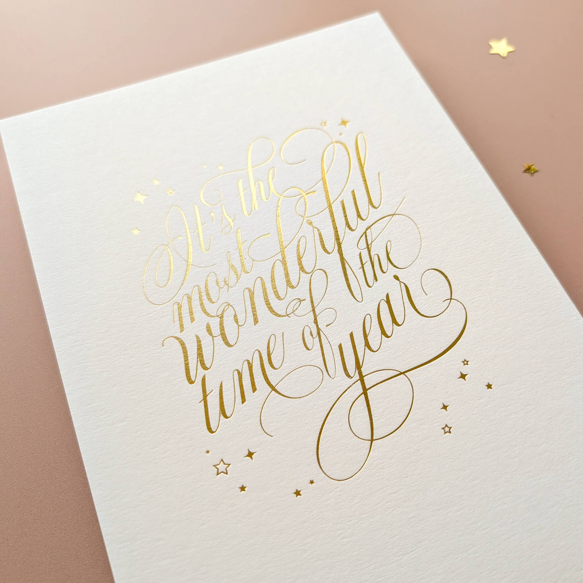 Wonderful Time of the Year Gold Christmas Print