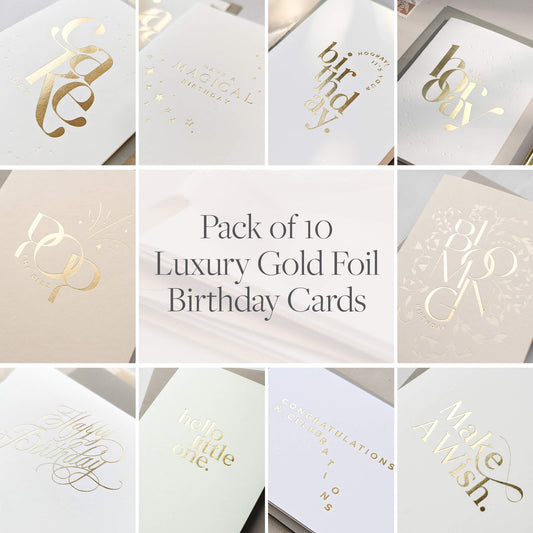 Pack of Ten Luxury Birthday Cards