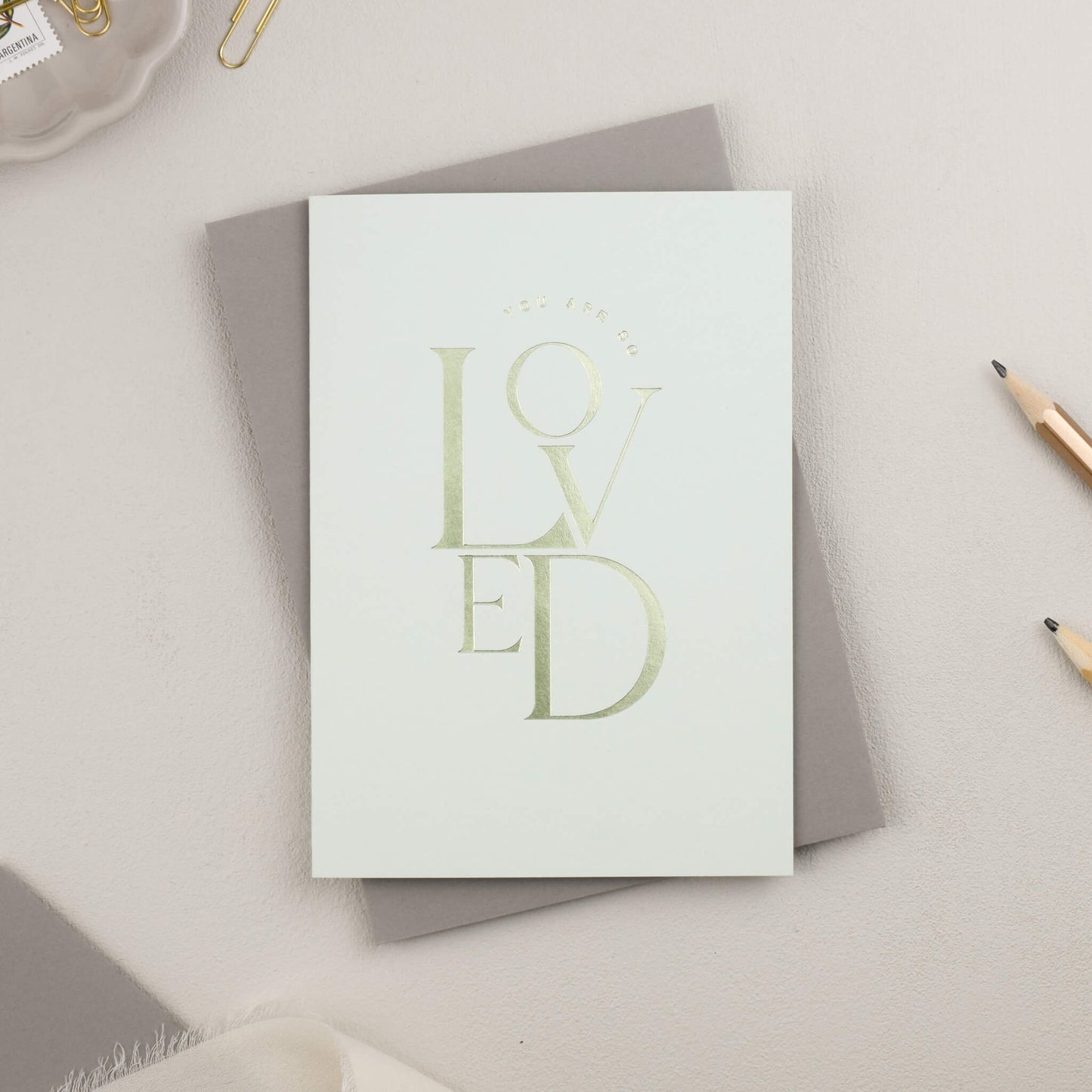 You Are So Loved Card in Mint Green