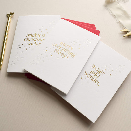 Luxury Gold Star Christmas Card Pack