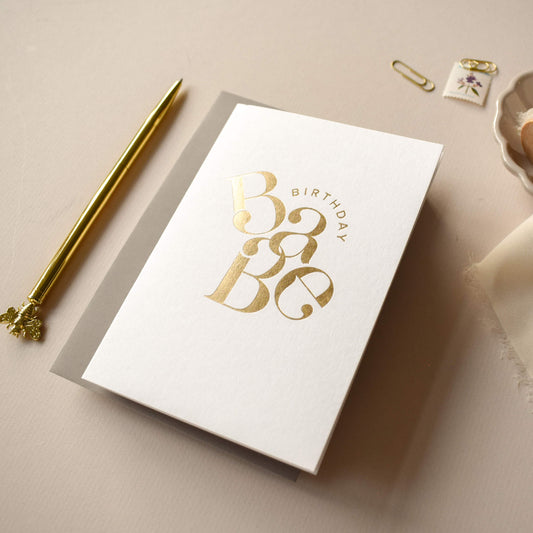 Gold Birthday Babe Card