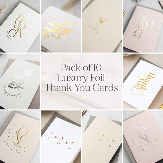 Ten Luxury Foiled Thank You Cards
