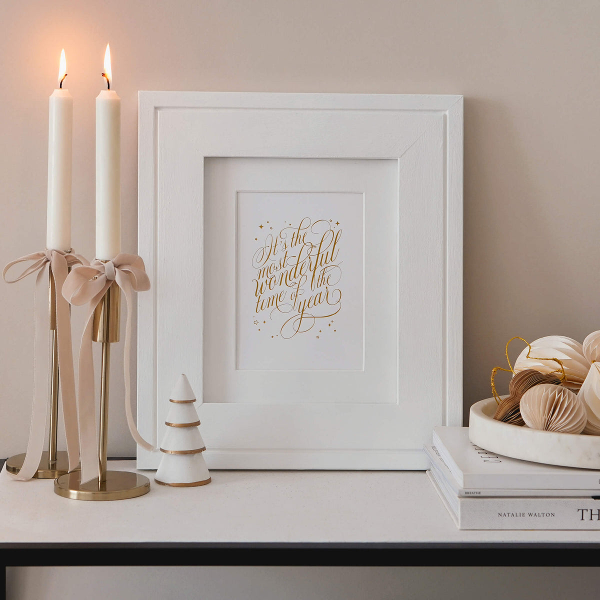 Wonderful Time of the Year Gold Christmas Print