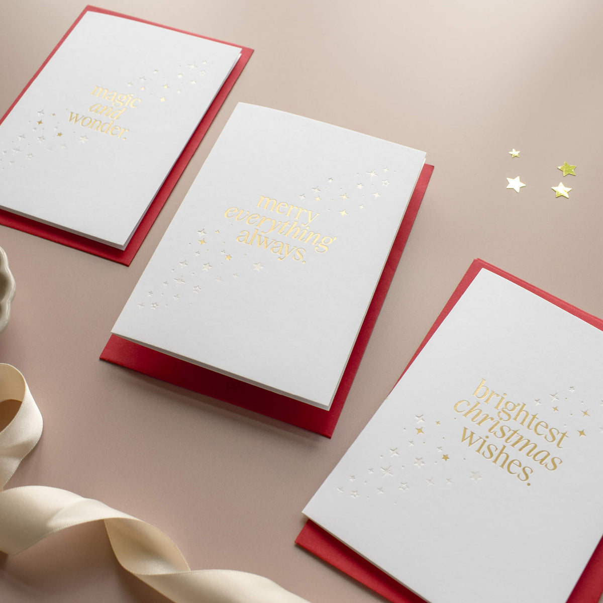 Luxury Gold Star Christmas Card Pack
