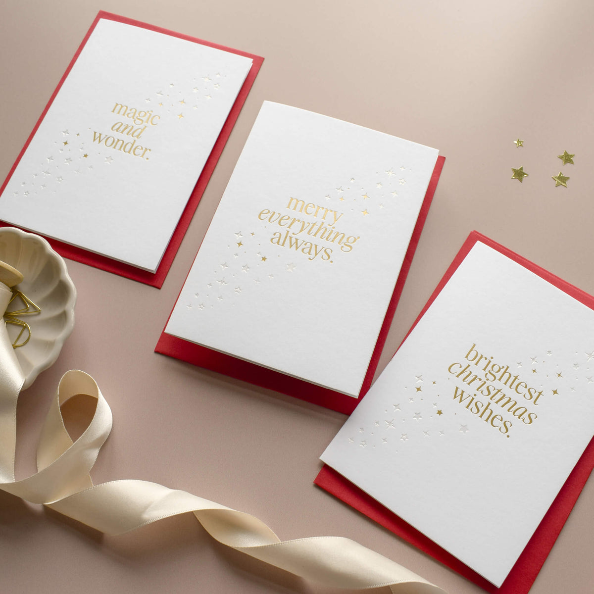 Luxury Gold Star Christmas Card Pack