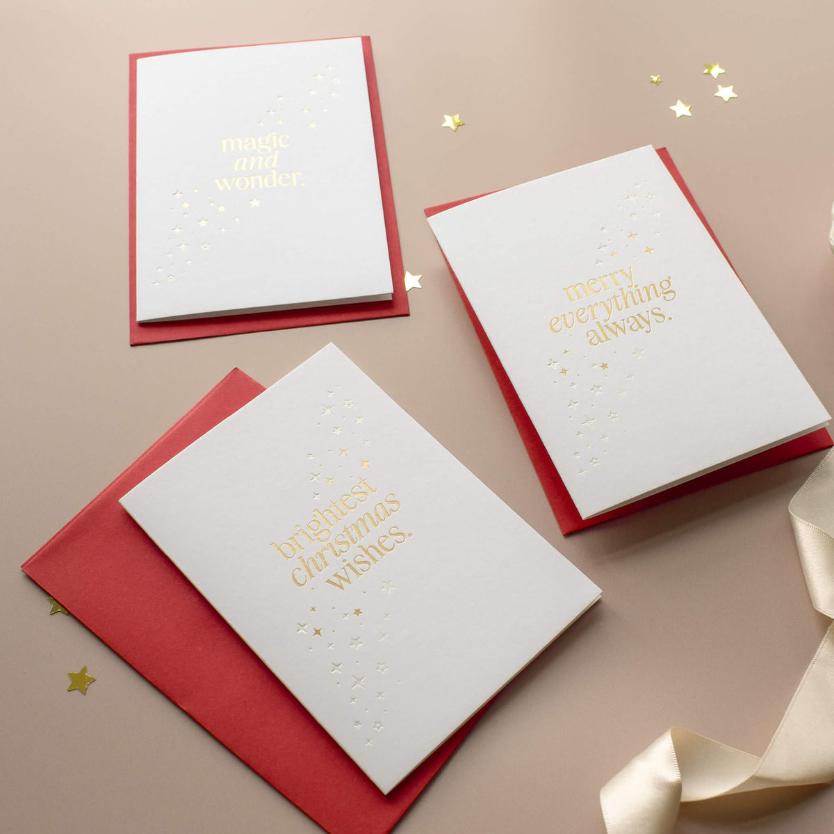 Luxury Gold Star Christmas Card Pack