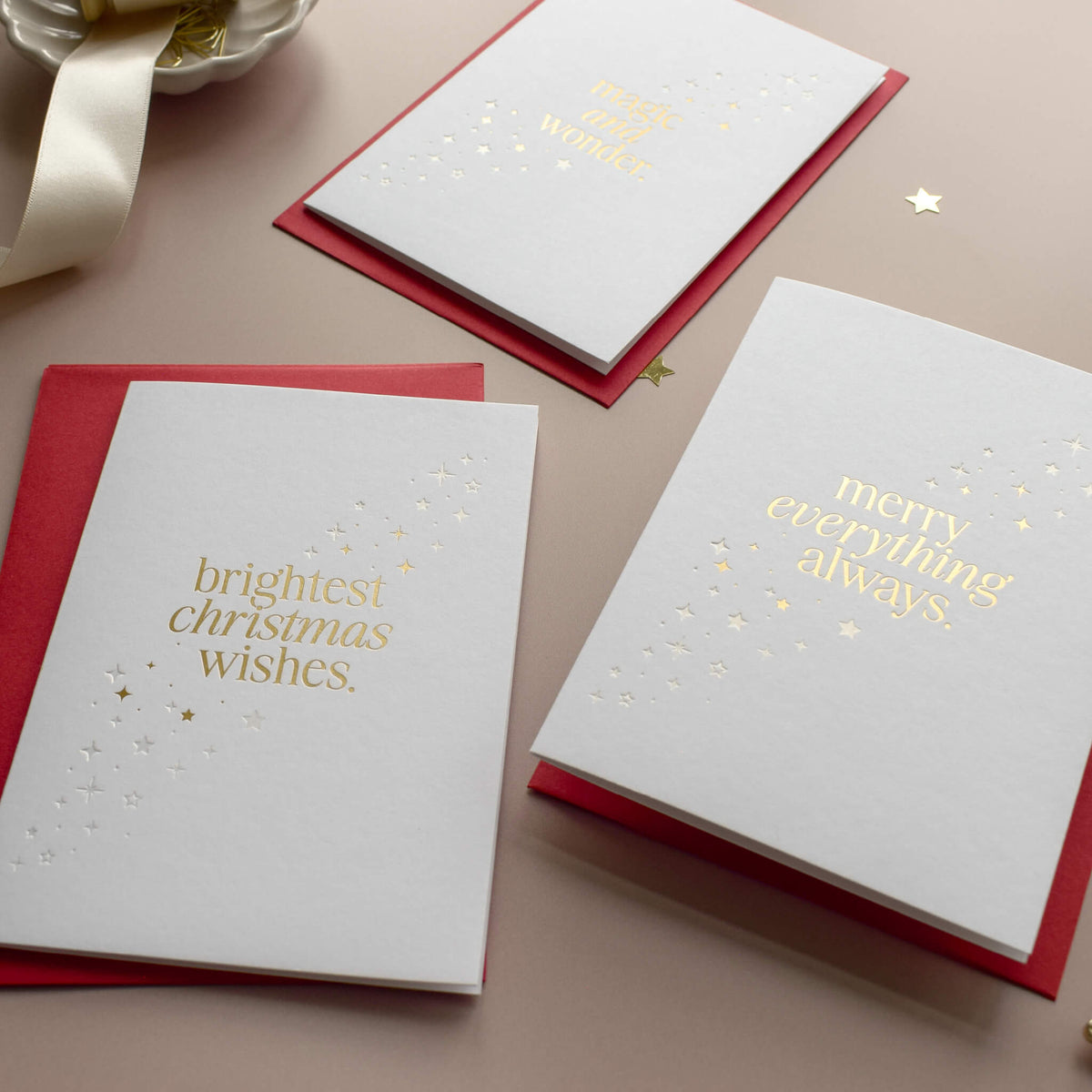Luxury Gold Star Christmas Card Pack