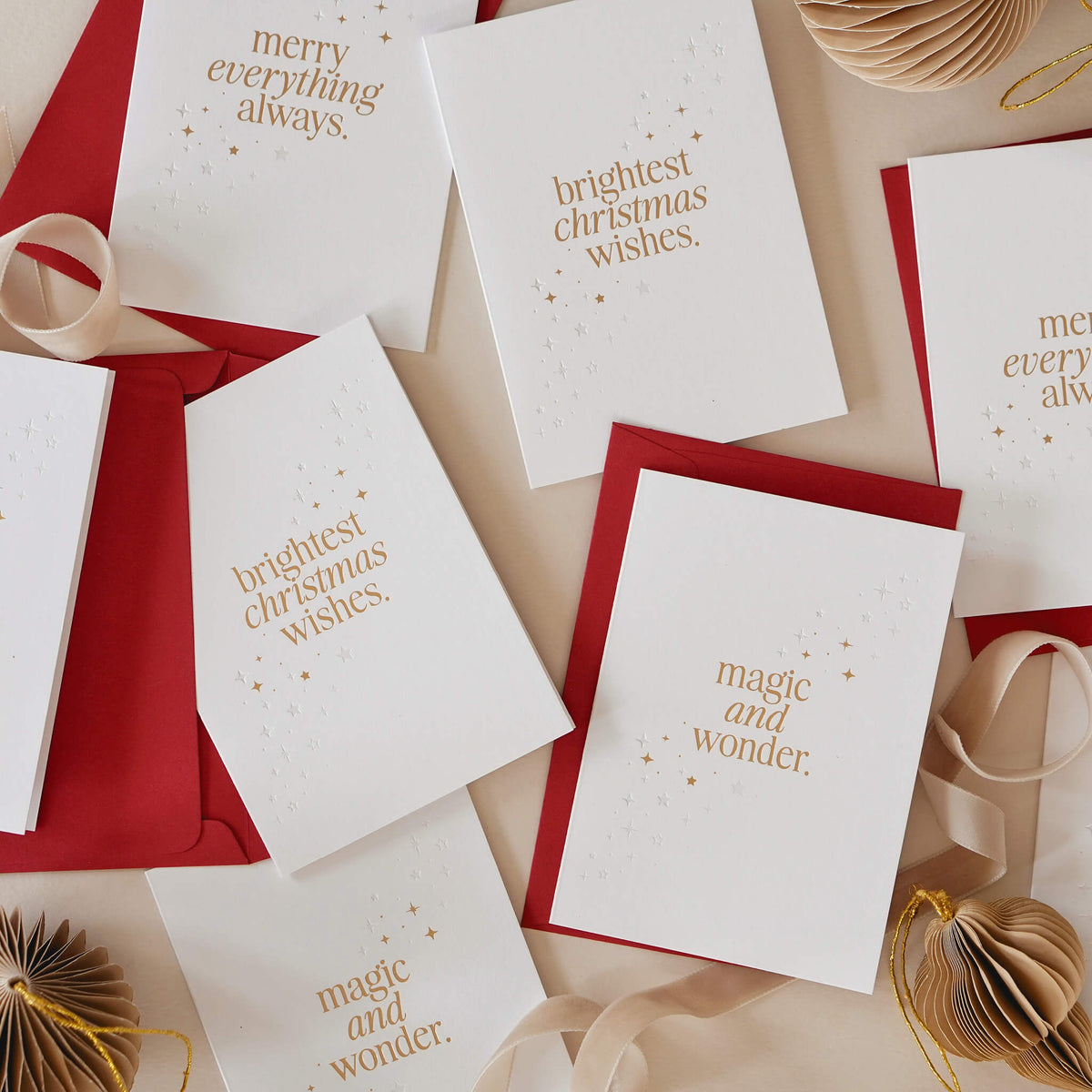 Luxury Gold Star Christmas Card Pack