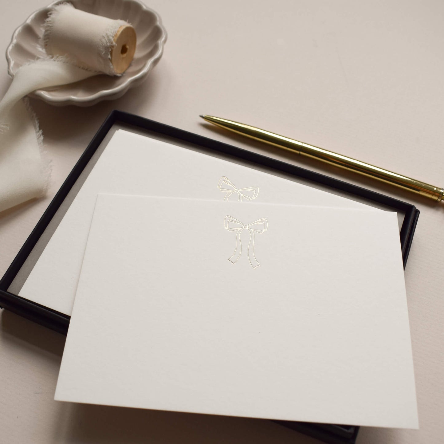 Gold Bow Luxury Notecards