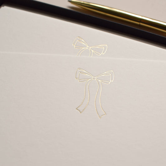 Gold Bow Luxury Notecards