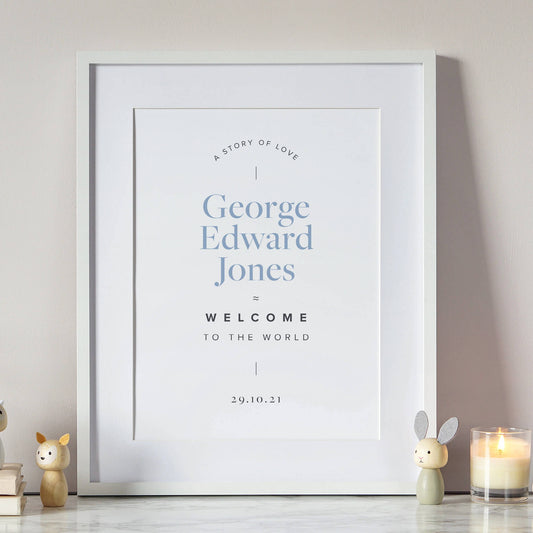Personalised Welcome To The World Print