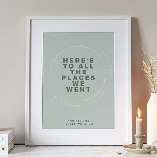 All The Places We Went Personalised Travel Print