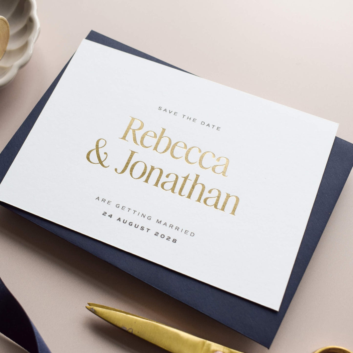 The Lumina Gold Foil Save The Date Sample