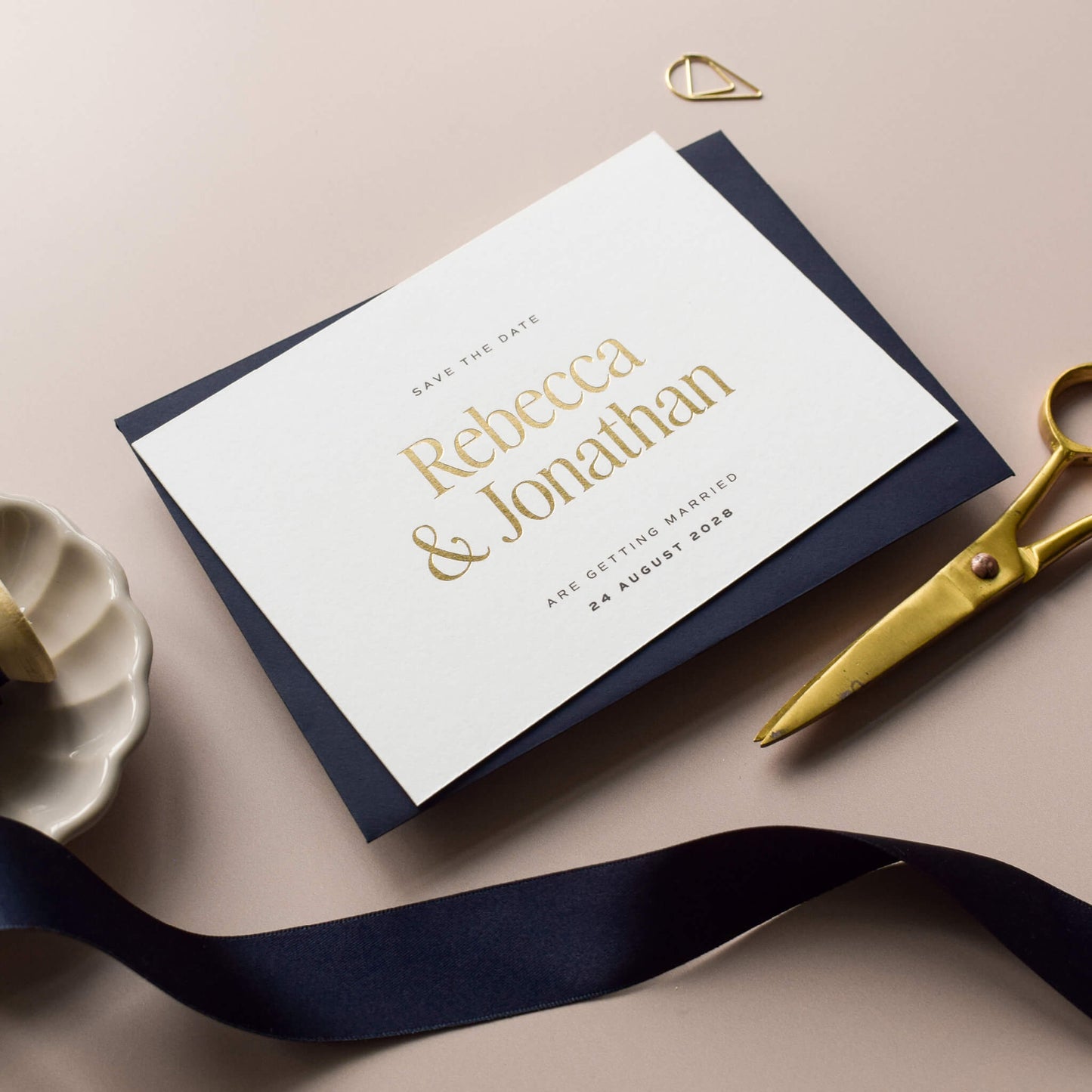 The Lumina Gold Foil Save The Date Sample