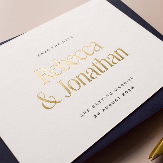 The Lumina Gold Foil Save The Date Sample