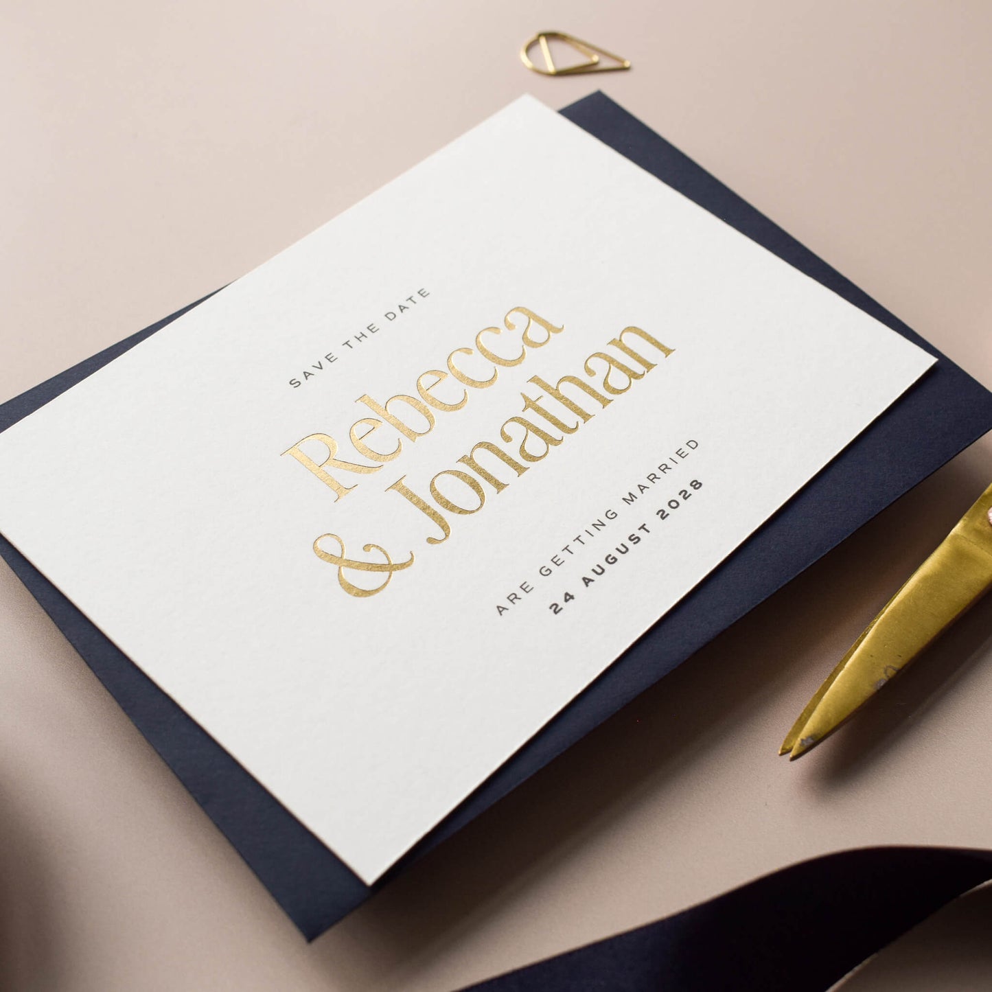The Lumina Gold Foil Save The Date Sample