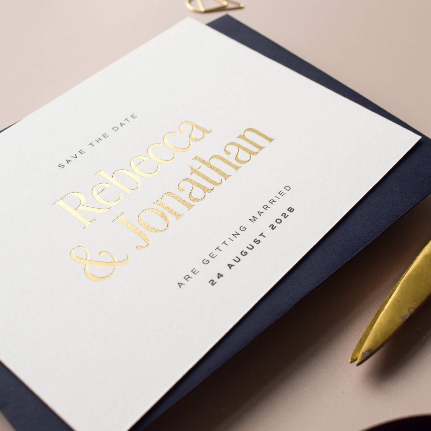 The Lumina Gold Foil Save The Date Sample