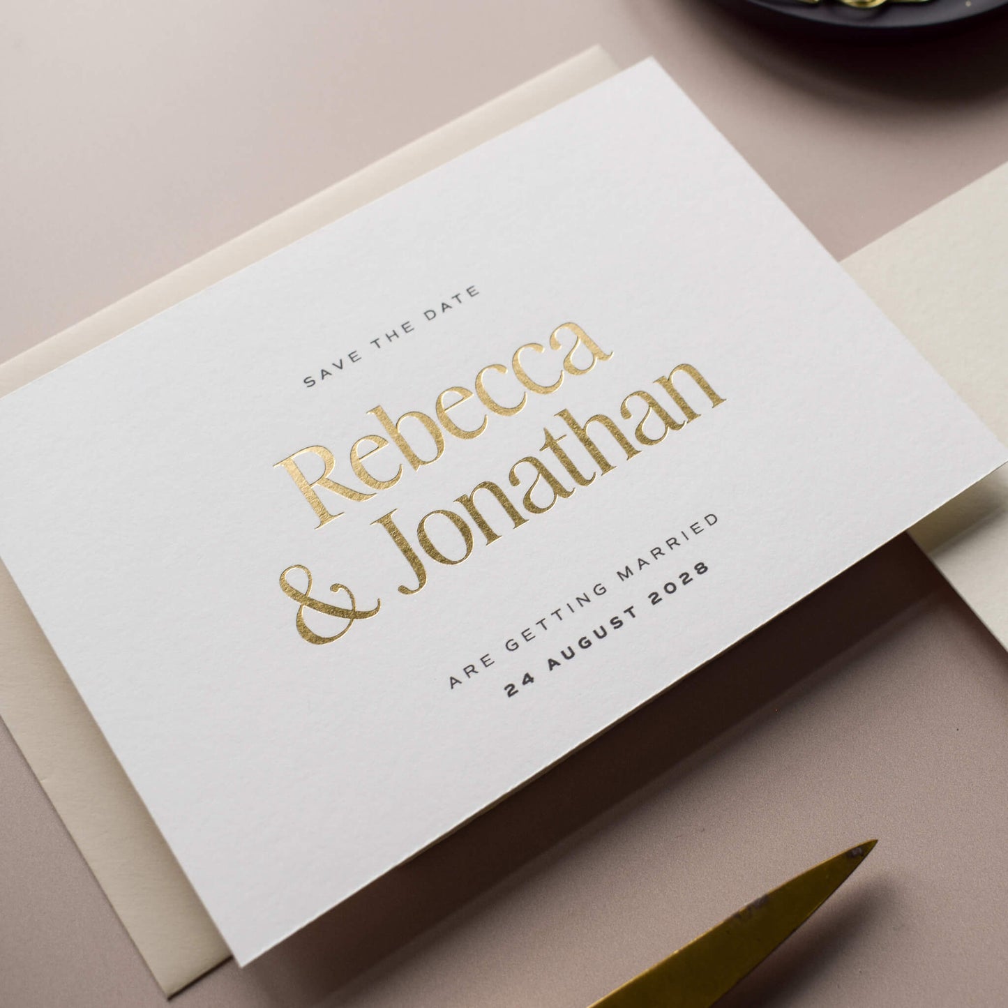 The Lumina Gold Foil Save The Date Sample