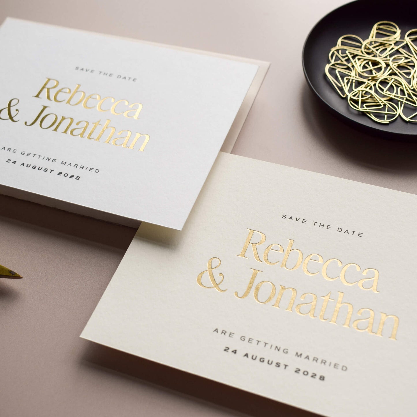 The Lumina Gold Foil Save The Date Sample