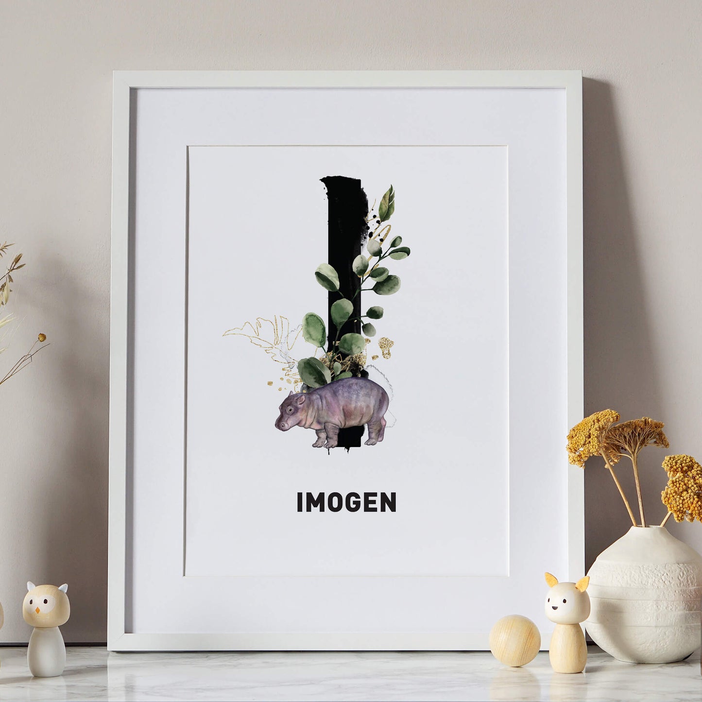 Personalised Safari Animals Initial Print