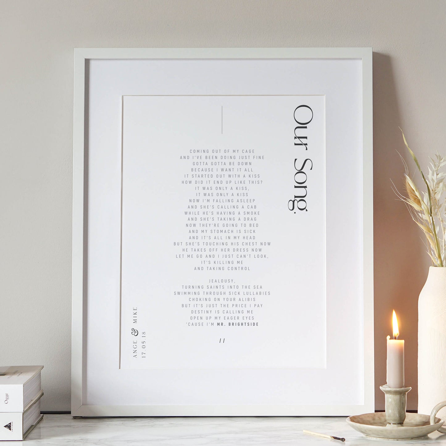 Personalised Song Lyrics Print